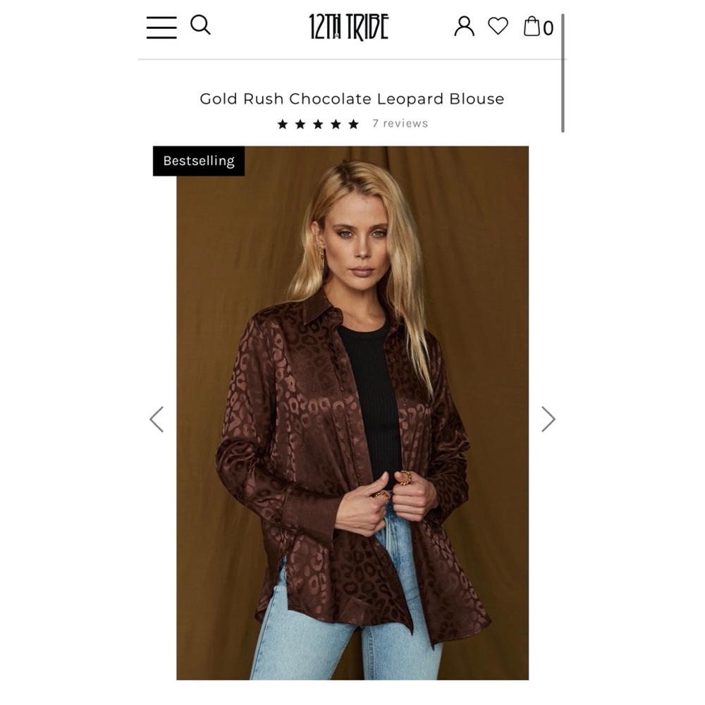 12th Tribe Gold Rush Chocolate Leopard Blouse